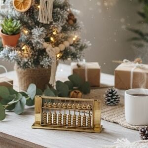 Brass Abacus Desk Business Card Holder (Bell) - Officeware